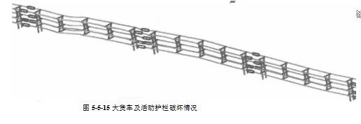 大货车及活动护栏破坏情况
