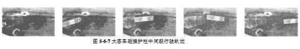 大客车碰撞护栏中间段行驶轨迹